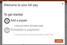 Welcome to bill pay screen where to add a payee