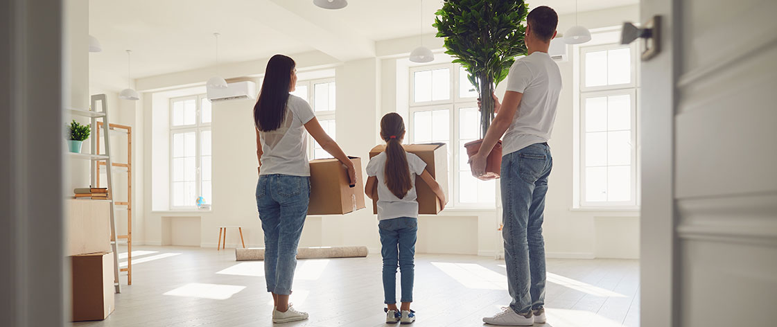 First time homebuyer family moving in with a zero down home loan