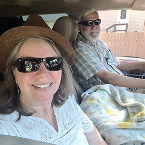 Lyn and Steve in their new RV.