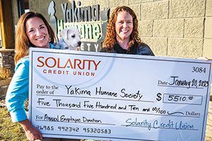 Solarity annual giving to Yakima Humane Society