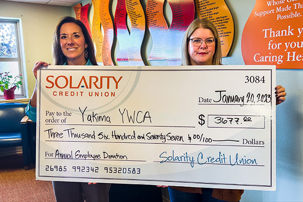 Solarity annual giving to YWCA Yakima