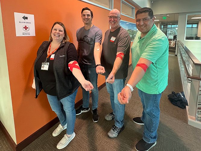 Solarity employees donating blood through the Red Cross