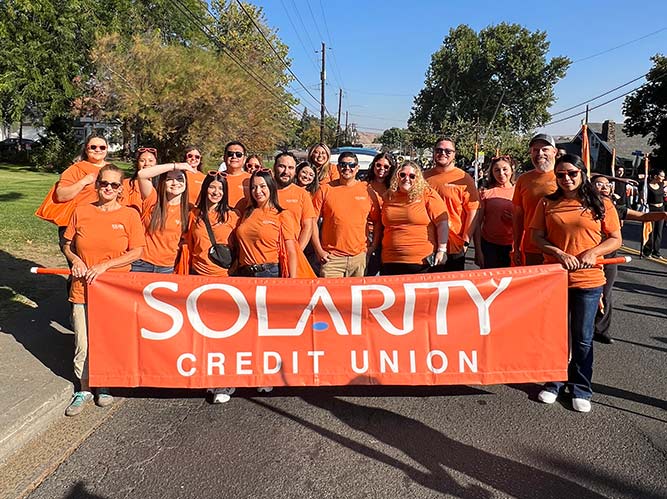 Solarity team walking in 2025 Selah Sunfair Parade