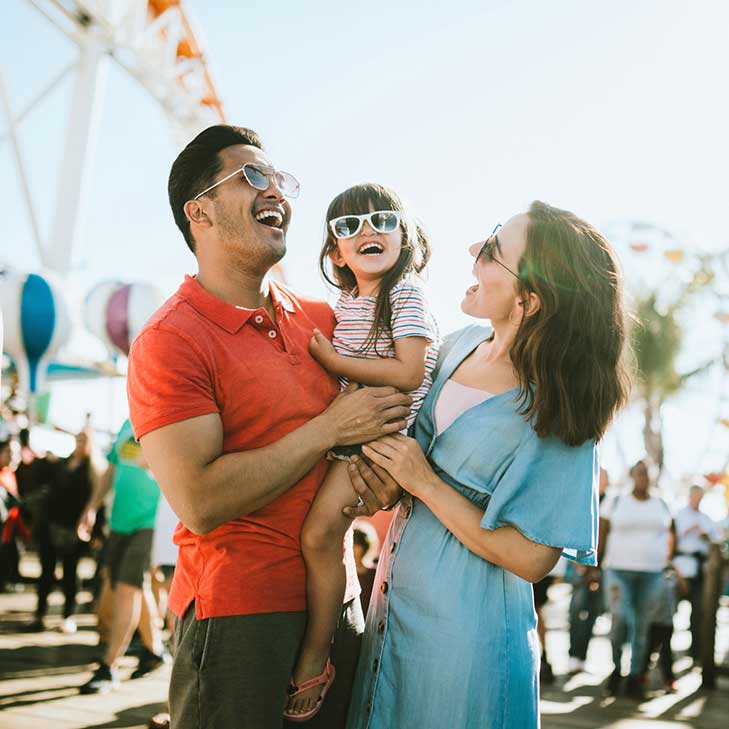 family enjoying a day at the fair