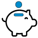 Blue piggybank icon