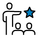 growth recognition blue icon