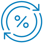 percent sign in a revolving circle