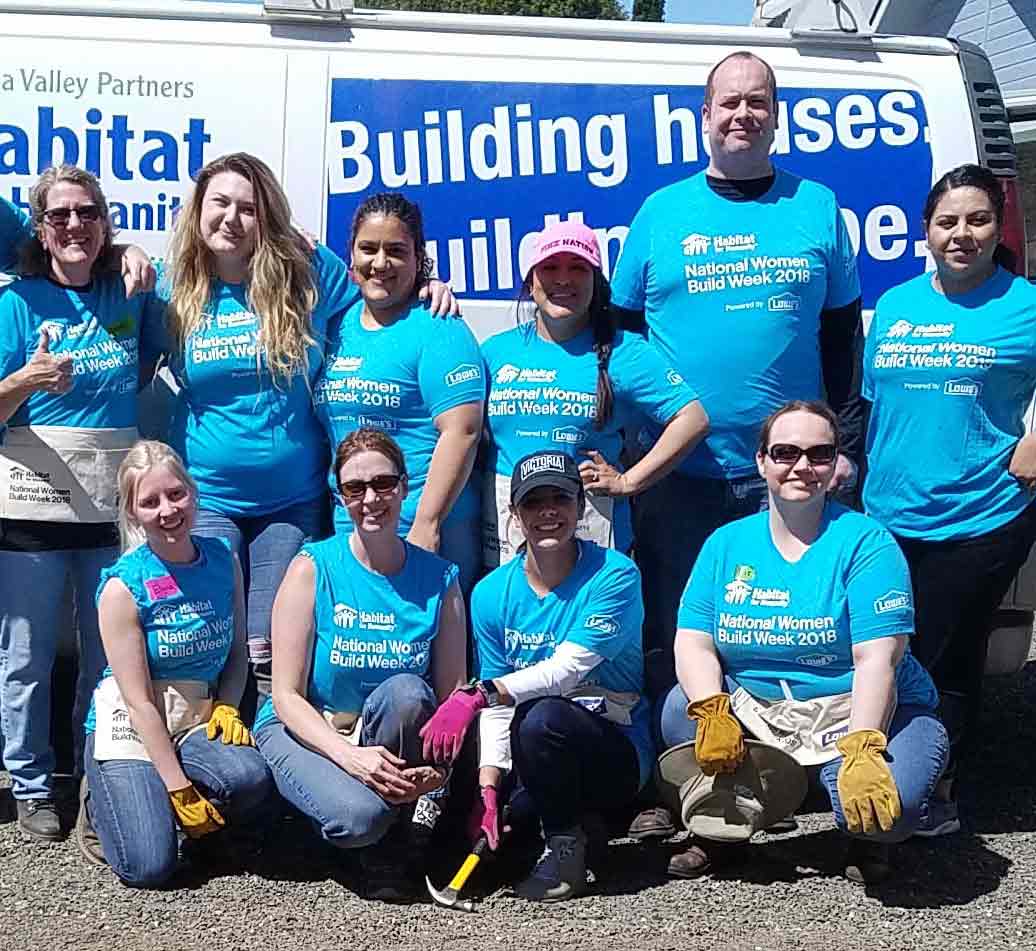 Solarity Credit Union employees volunteering during National Women Build Week